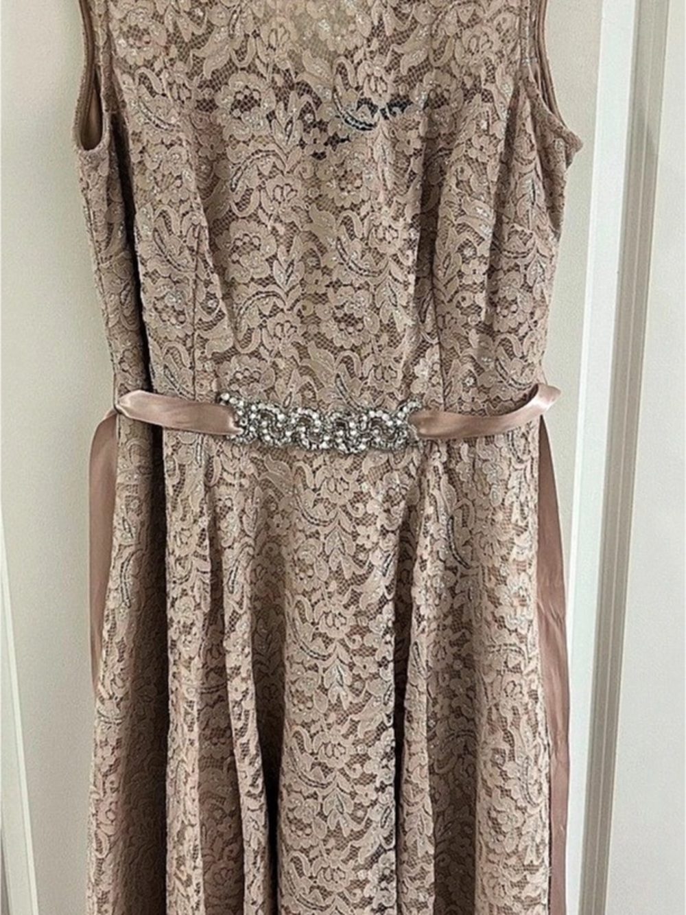 Betsey Adam’s Floral Lace Midi Dress in Pink Like New